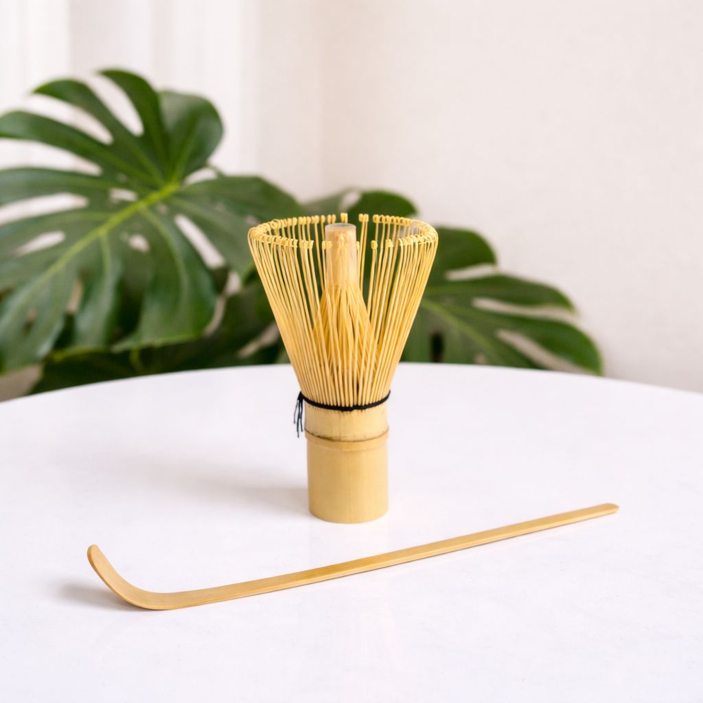 Bamboo whisk & scoop set