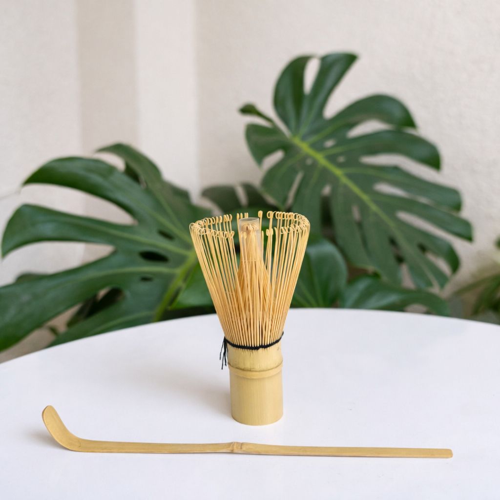 Bamboo whisk & scoop set
